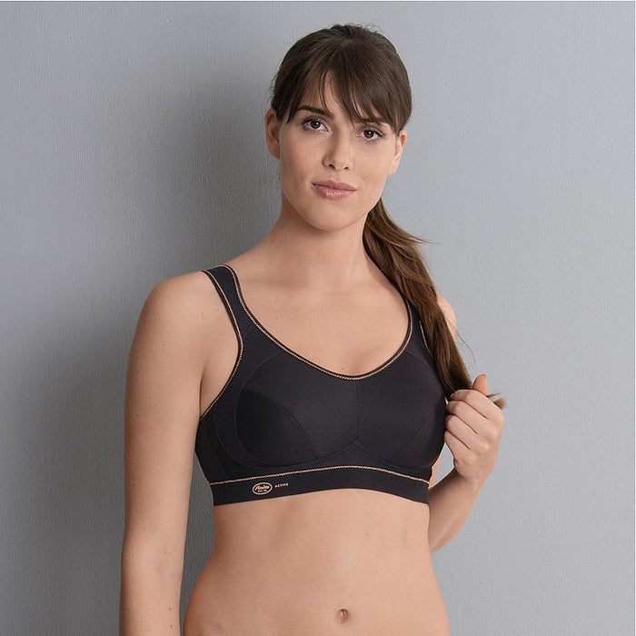 ANITA Extreme Control Black Wireless Sports Bra (#5527)