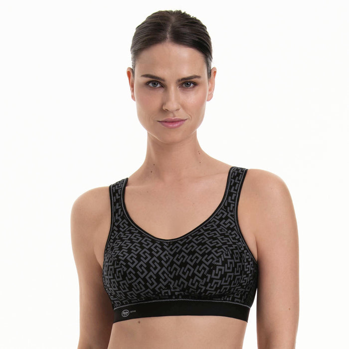 ANITA Extreme Control Black Wireless Sports Bra (#5527)