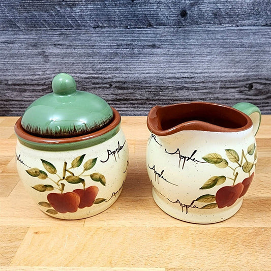 Apple Orchard Creamer and Sugar Bowl Set by Home Interiors