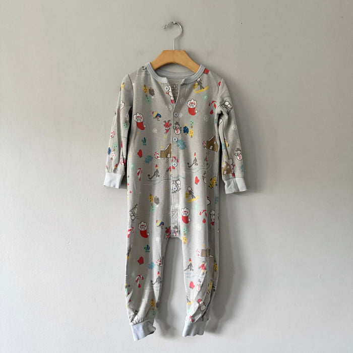 Arborist / Light grey holiday romper / 2-3Y