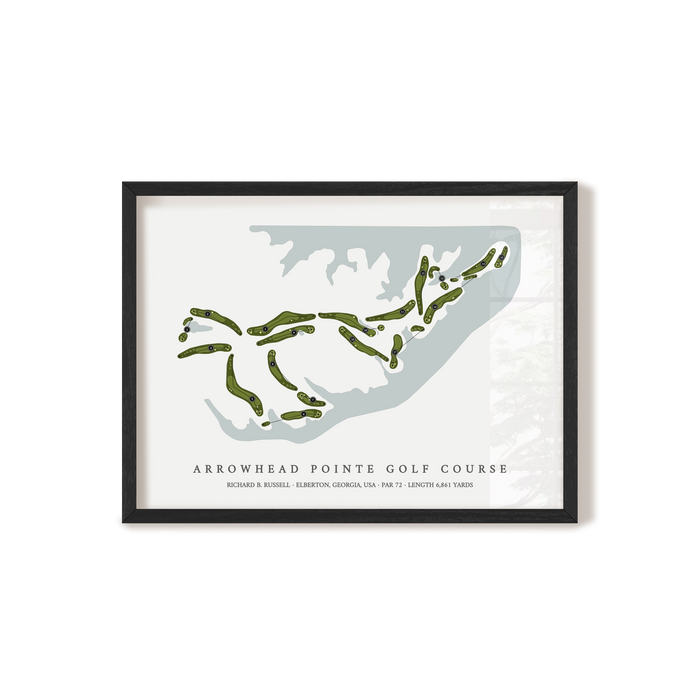 Arrowhead Pointe Golf Course At Richard B Russell | Golf Course Map | Black Frame
