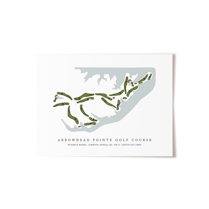 Arrowhead Pointe Golf Course At Richard B Russell | Golf Course Map | Unframed