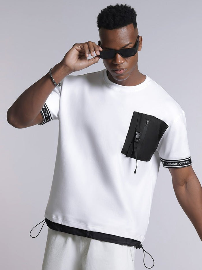 Mixtape White Athleisure Oversized T-Shirt