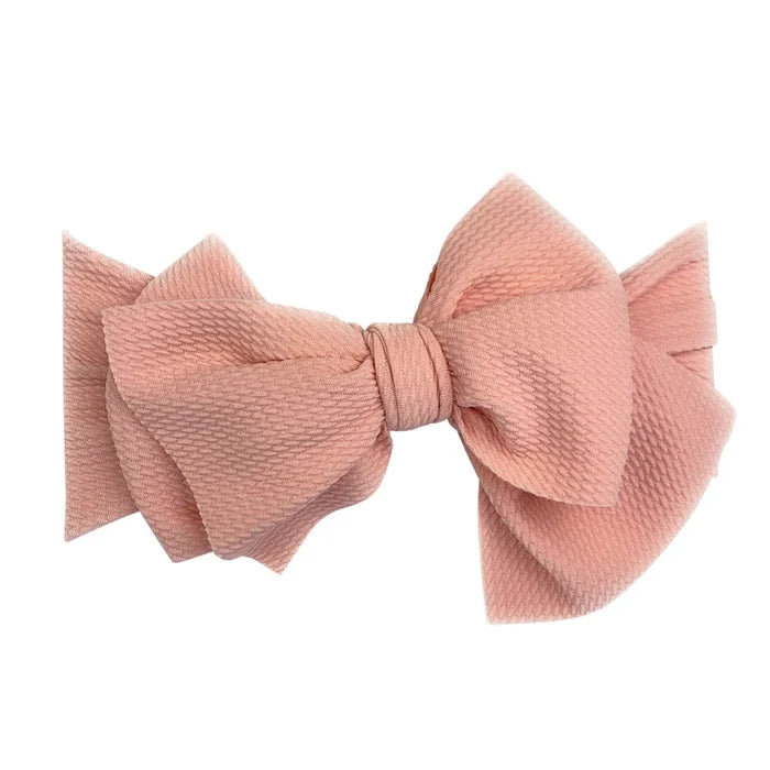 Baby Wisp Lana Bow Textured Headband - Dusty Rose