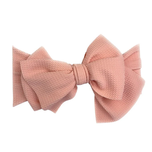 Baby Wisp Lana Bow Textured Headband - Dusty Rose