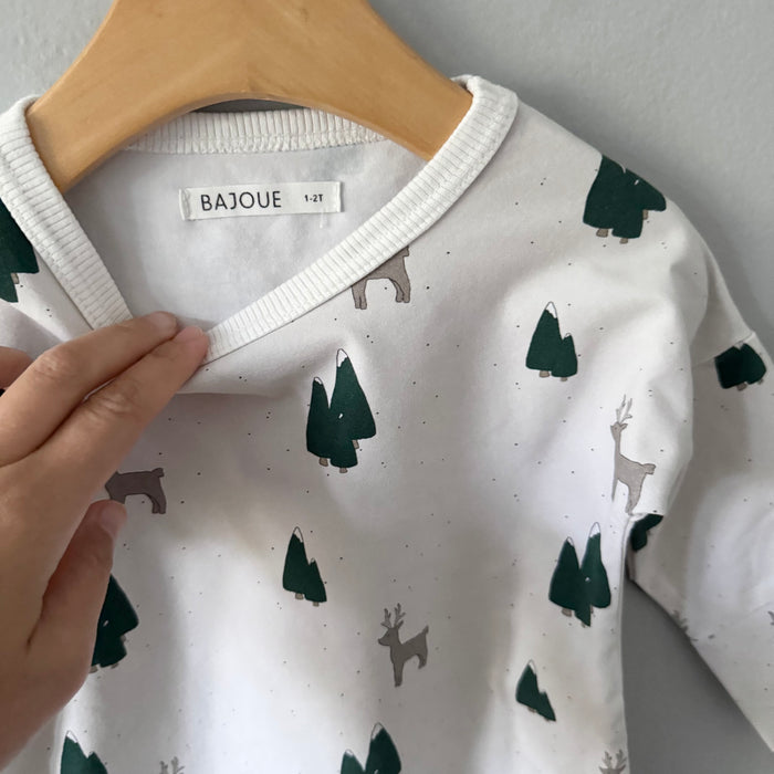 Bajoue / Deer & tree long sleeve top / 1-2T