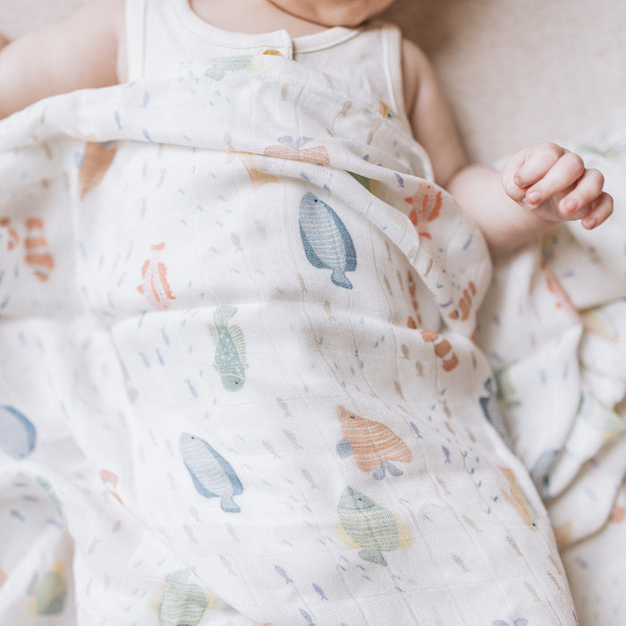 Bamboo Swaddle - Marine Fish