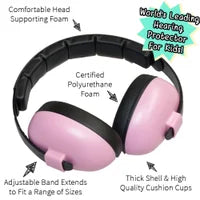 Banz Hearing Protection Earmuffs 0-2y - Petal Pink
