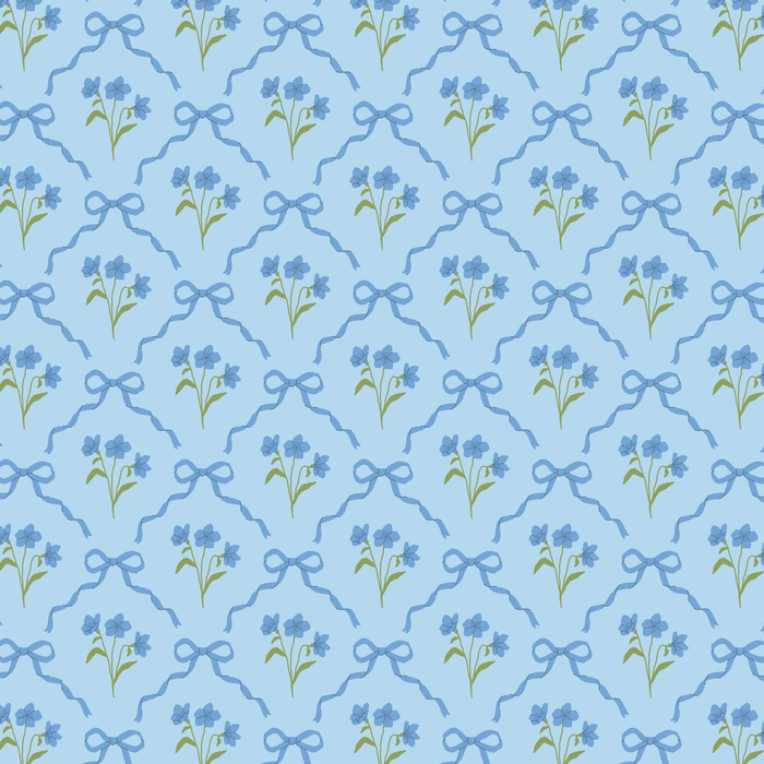 Beau Bottle Blue Bows and Blossoms Prosecco Bottle Wrap