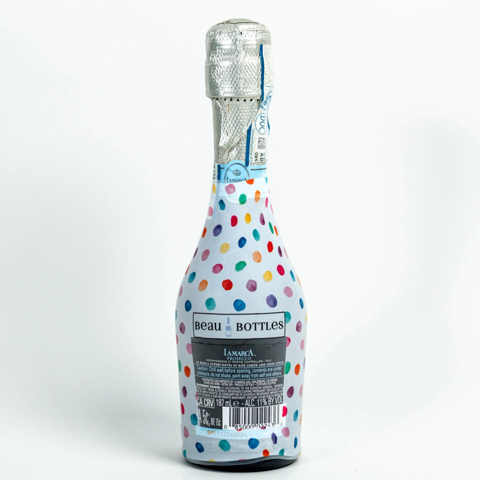 Beau Bottles Colorful Dots Mini Prosecco Signature Bottle Wraps - 6 Pack