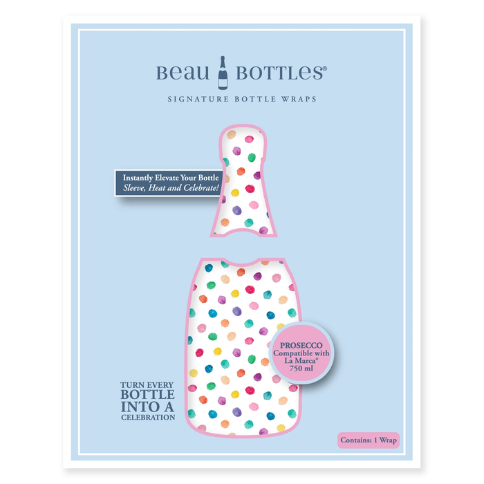 Beau Bottles Colorful Dots Prosecco Bottle Wrap