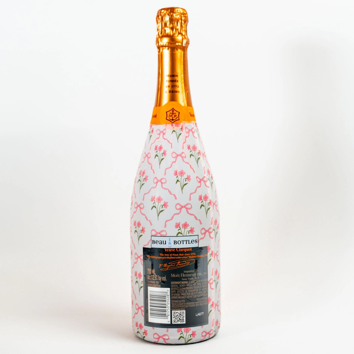 Beau Bottles Pink Bows and Blossoms Champagne Bottle Wrap