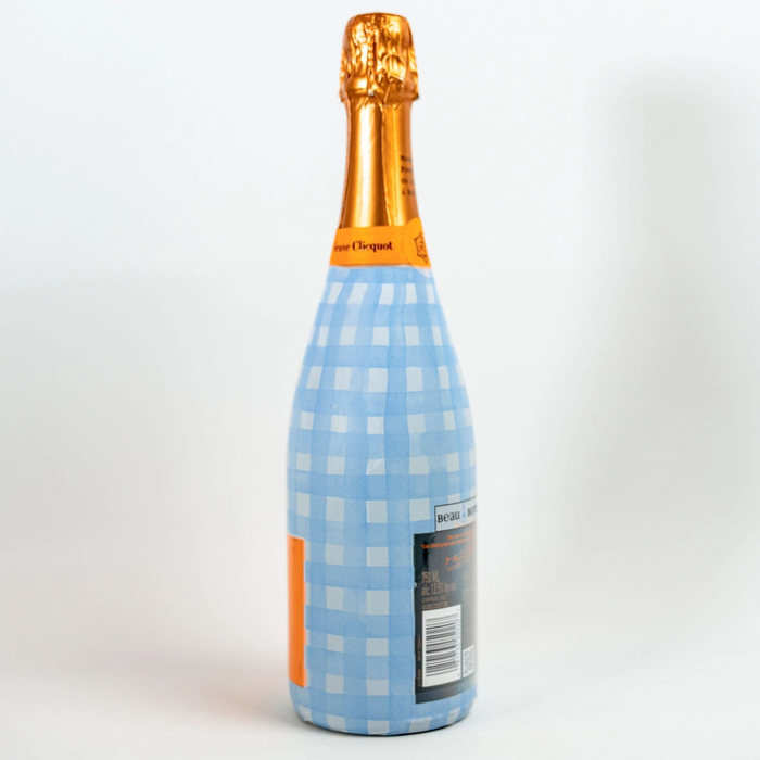 Beau Bottles Powder Blue Picnic Gingham Champagne Bottle Wrap