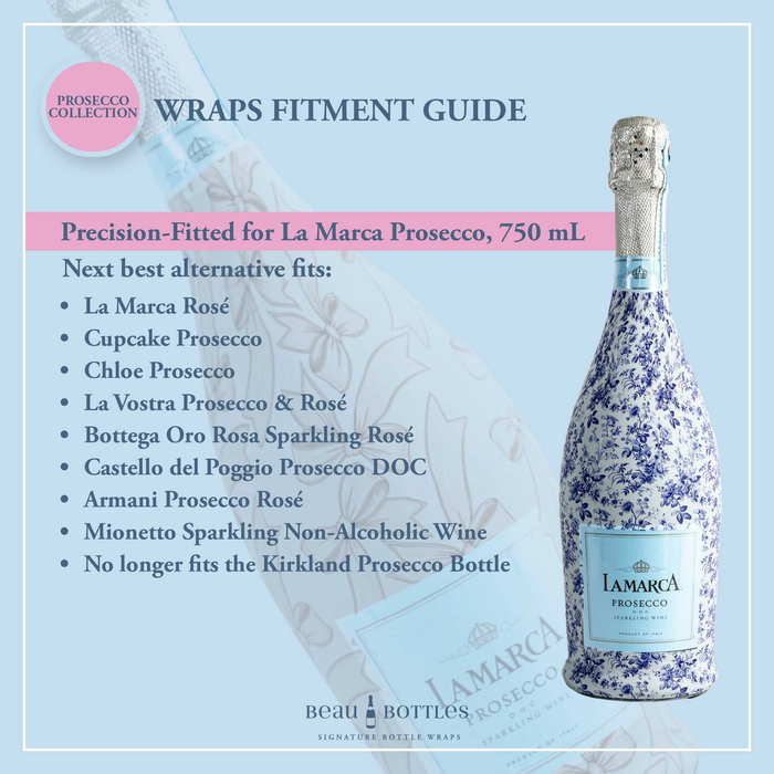 Beau Bottles Powder Blue Picnic Gingham Prosecco Bottle Wrap