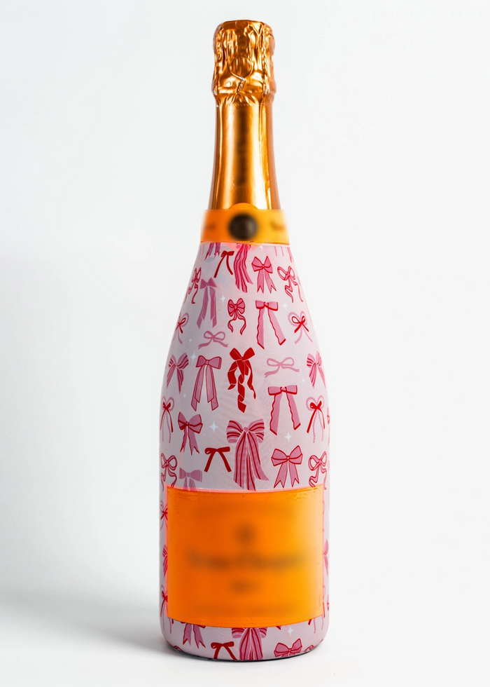 champagne wrap bottle Beau Bottles Pretty in Bows Champagne Bottle Wrap