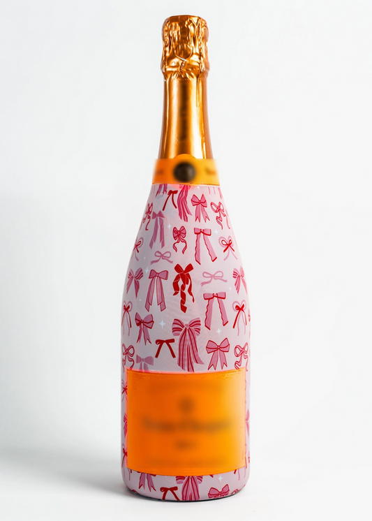 champagne wrap bottle Beau Bottles Pretty in Bows Champagne Bottle Wrap