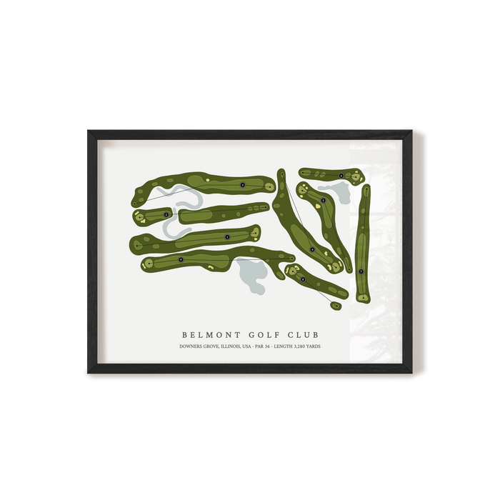 Belmont Golf Club | Golf Course Map | Black Frame