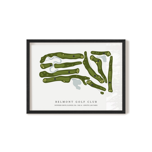 Belmont Golf Club | Golf Course Map | Black Frame