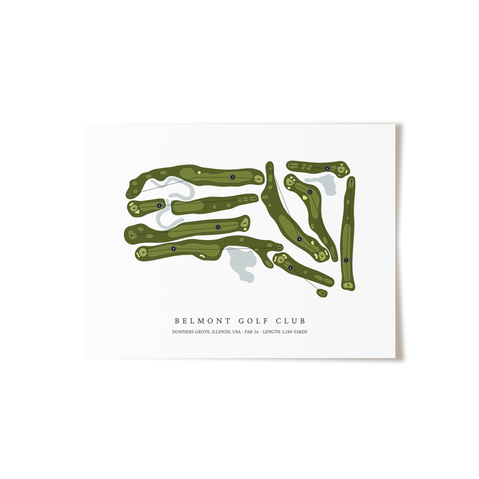 Belmont Golf Club | Golf Course Map | Unframed