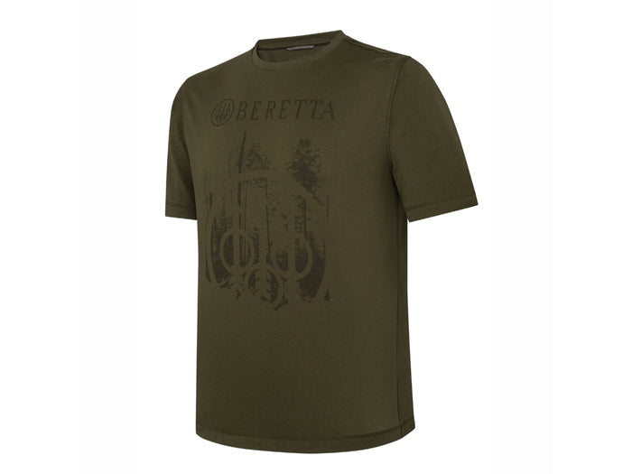 Beretta Mens Outline T-Shirt | Dark Olive