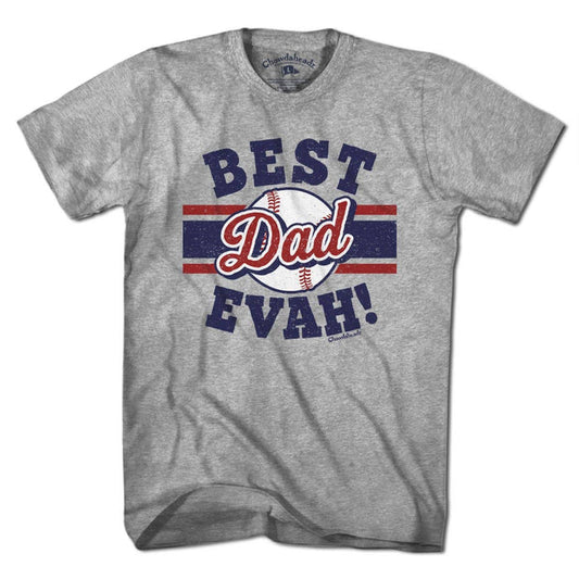 Best Dad Evah Baseball T-Shirt | Unisex / XL / Gray