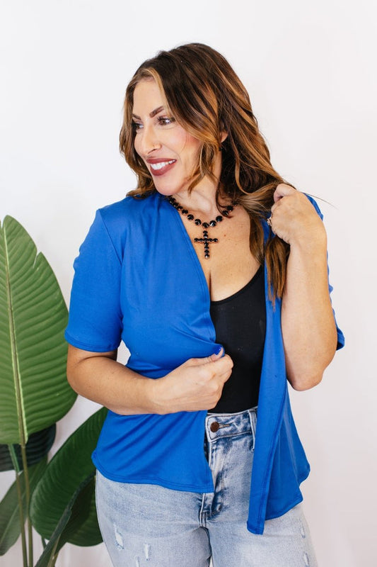 Basic Cardigan in Blue - Reg/Curvy - Macoma Boutique220 Cardigans/Kimonos