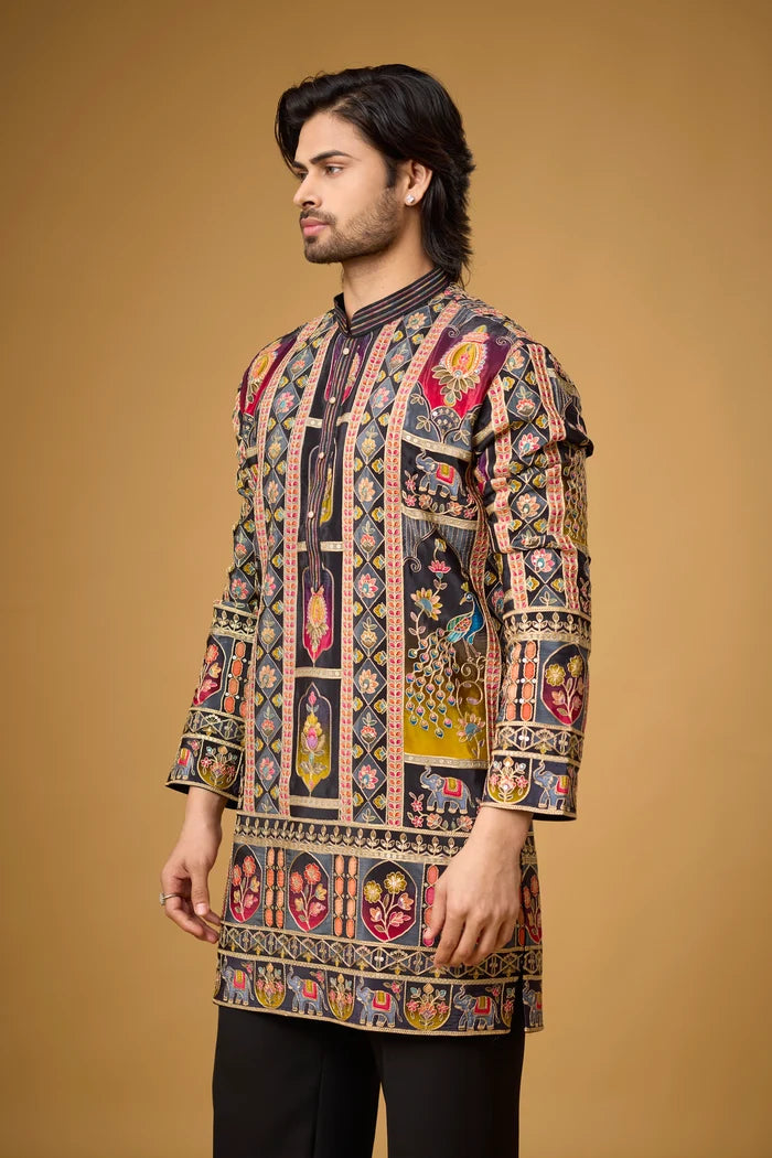 Buy Party Wear Embroidered Kurta for Men Online India | Mahavir NX