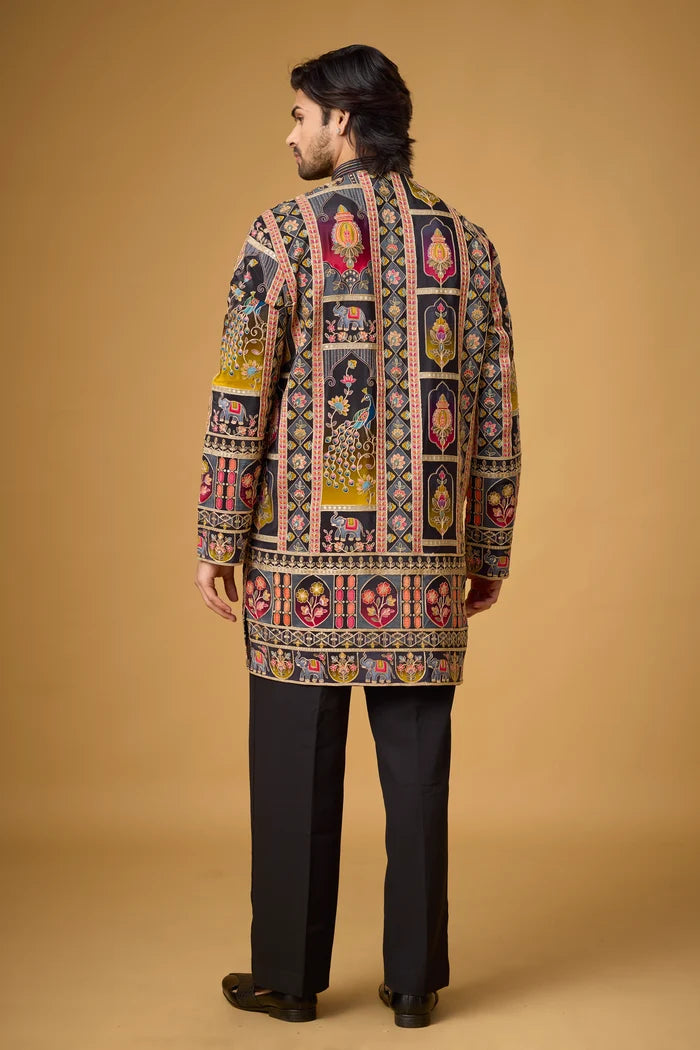 Regal Tapestry Kurta Pajama Set for Men – Front View | Mahavir NX