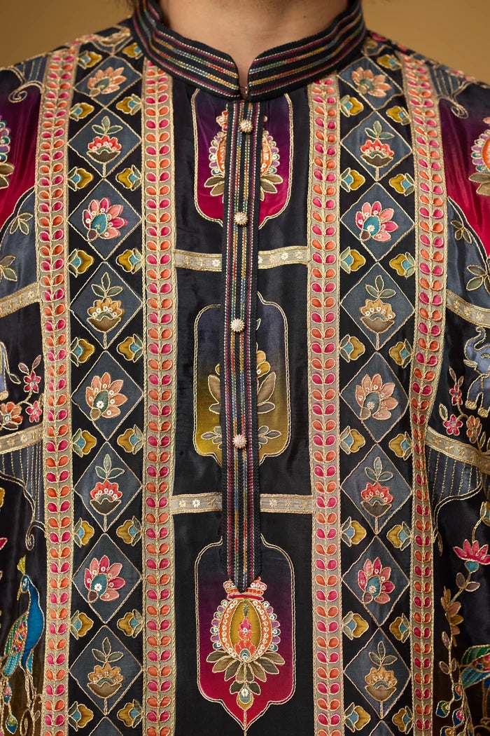 Premium All-Over Embroidered Kurta Set – Reception Wear | Mahavir NX