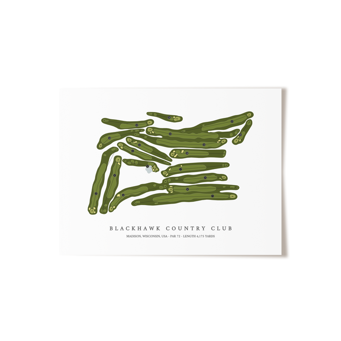 Blackhawk Country Club | Golf Course Map | Unframed