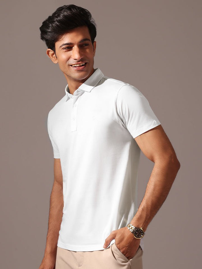 White Supima Cotton Polo T-Shirt