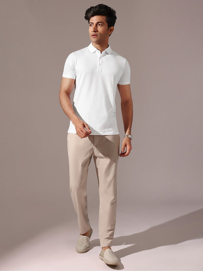 White Supima Cotton Polo T-Shirt