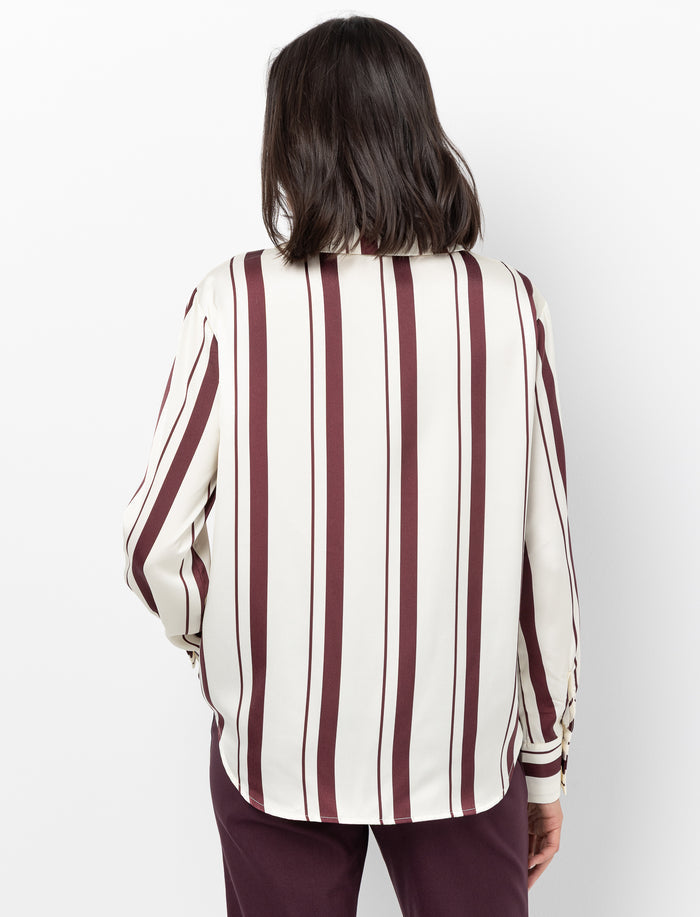 Blouse en satin rayée