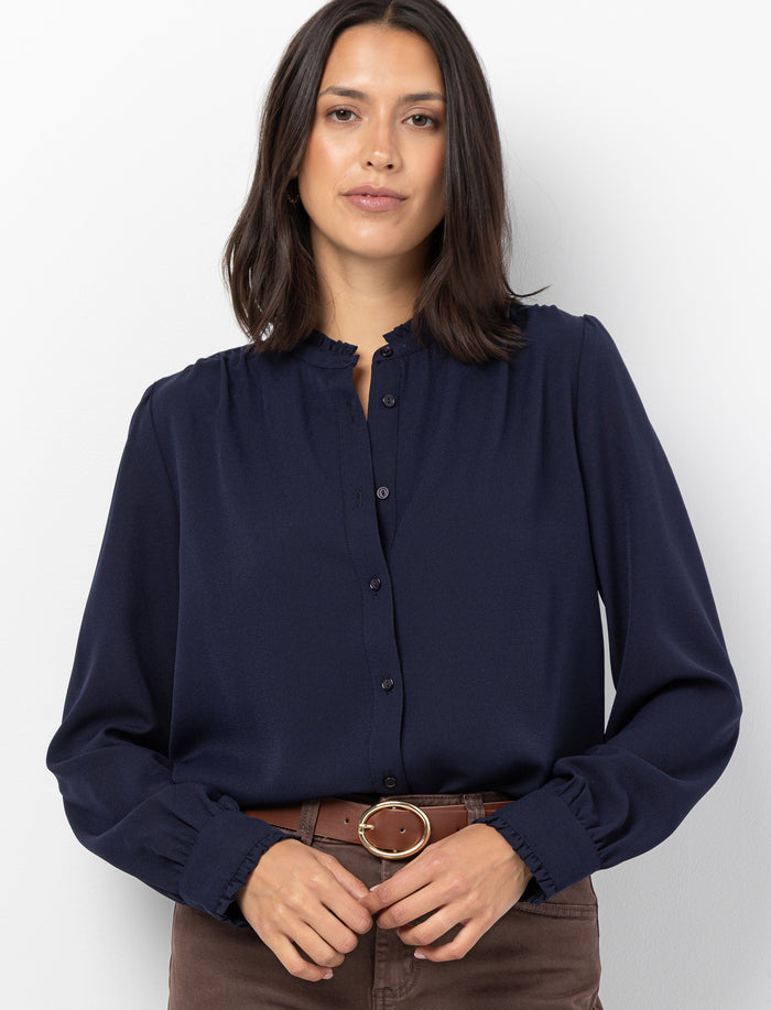 Blouse unie à manches longues