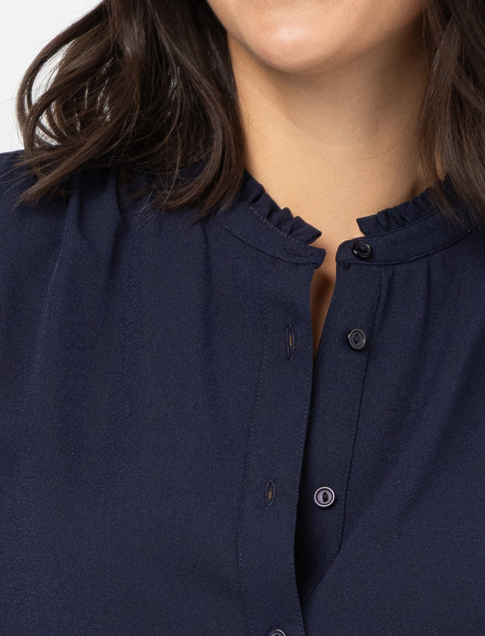 Blouse unie à manches longues