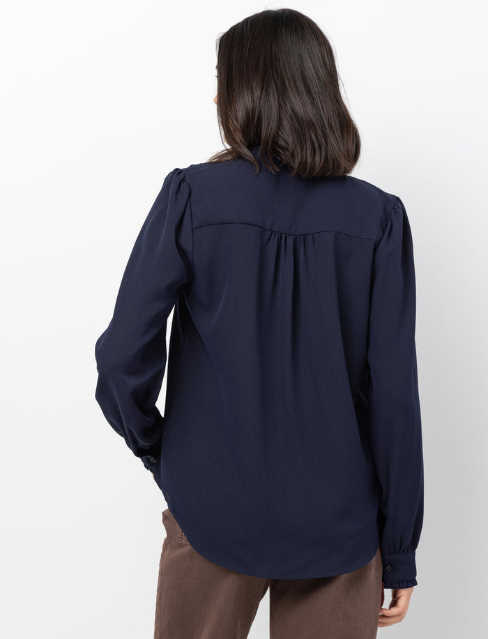 Blouse unie à manches longues