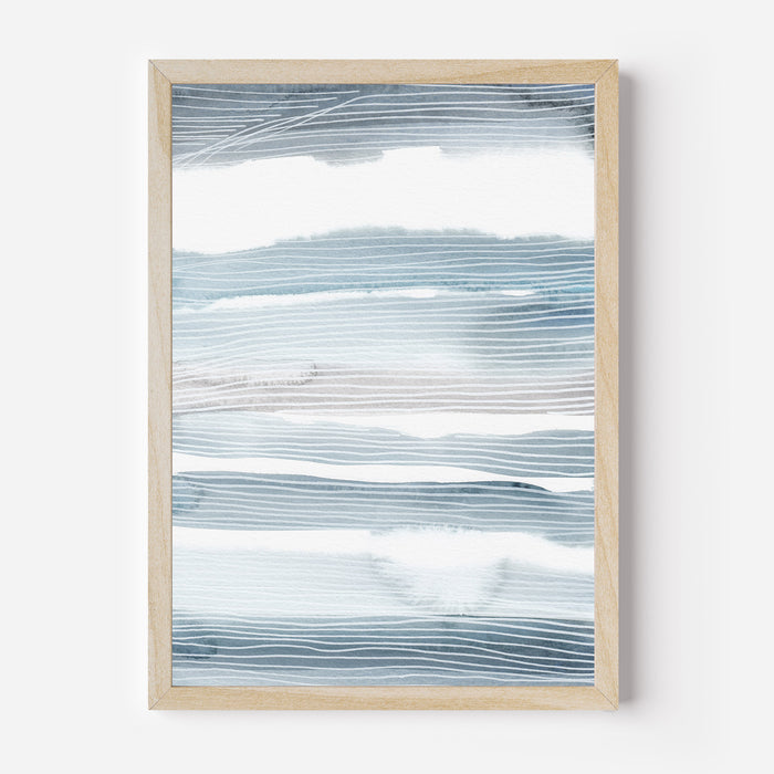 Blue and White Coastal Watercolor  - Art Print or Canvas - Jetty Home