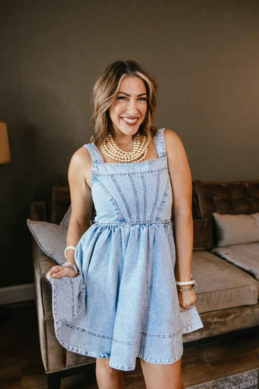 Blue Jean Daydream Dress - Macoma Boutique250 Dresses