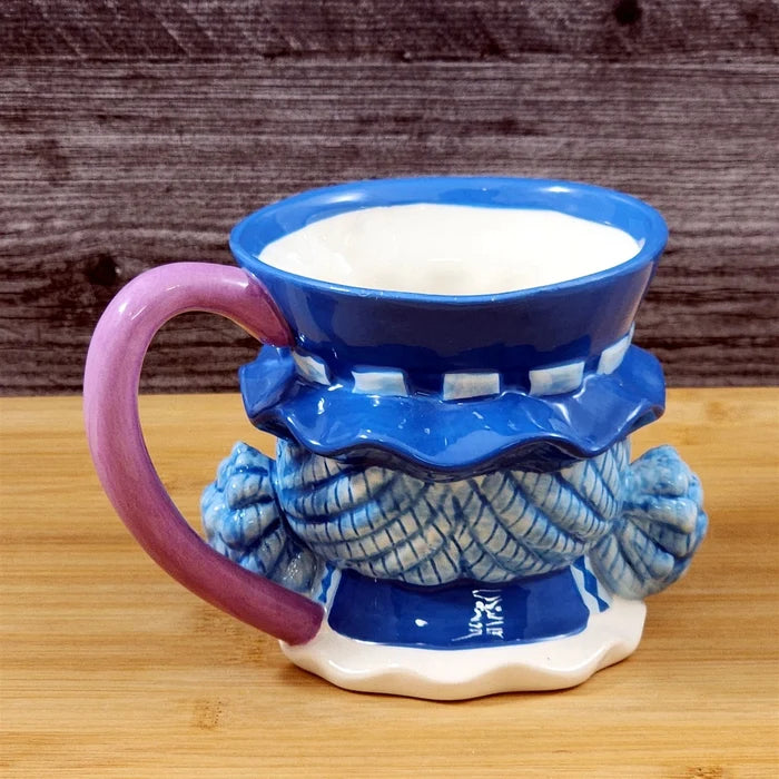 Blueberry Muffin Coffee Mug 3D Ceramic Girl Face Tea Cup Blue Sky Goldminc