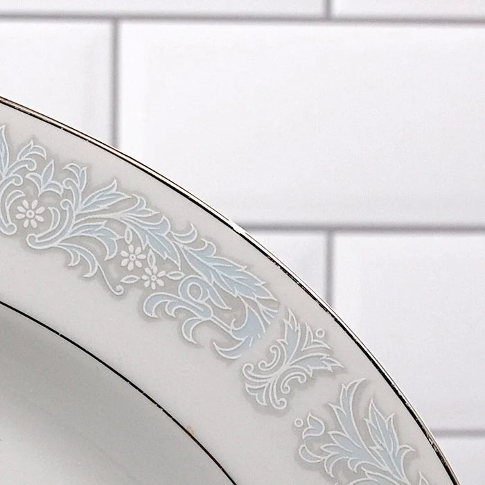 Bluedale Oval Serving Platter 14" Ceramic Blue White Flowers by Fine China Japan