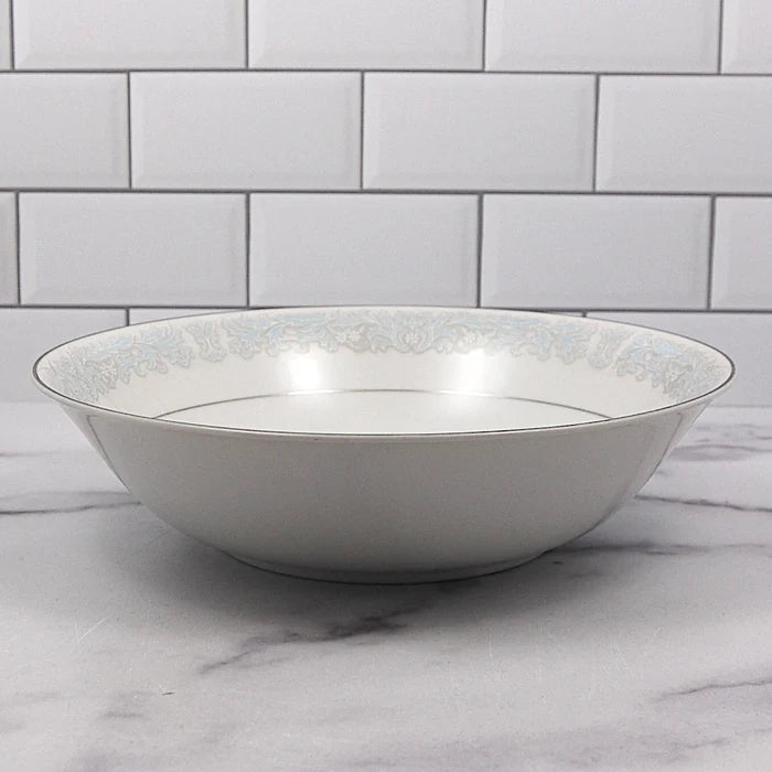 Bluedale Vegetable Bowl Round Ceramic 9" Blue & White Flowers Fine China Japan