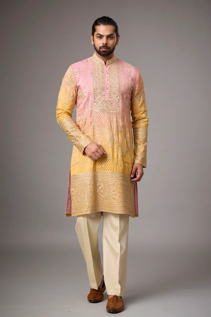 Wedding Season Kurta for Men – Gold Heritage Embroidered Set | Mahavir NX
