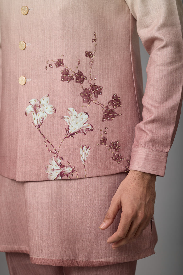 Blush Pearl pastel jacket kurta