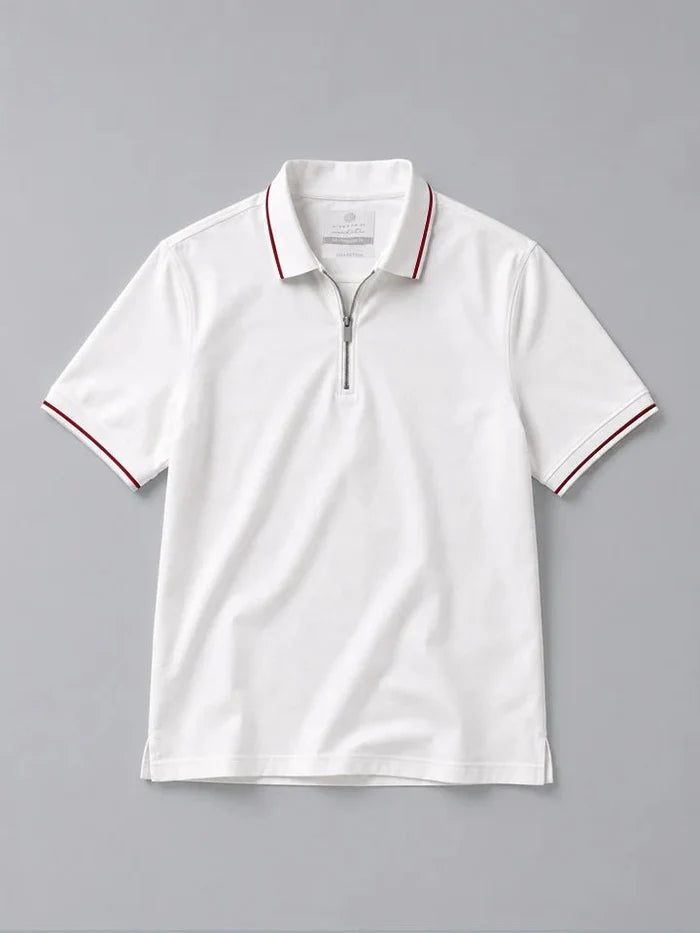 Bolt White Cotton Polo T-Shirt normal view