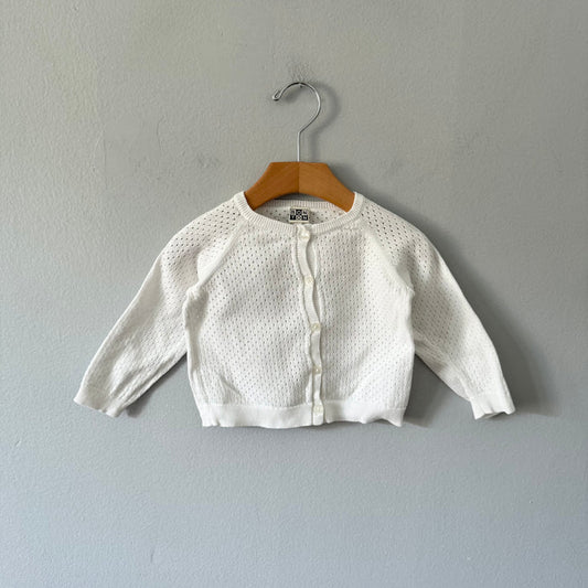 Bonton / White cotton cardigan / 18M