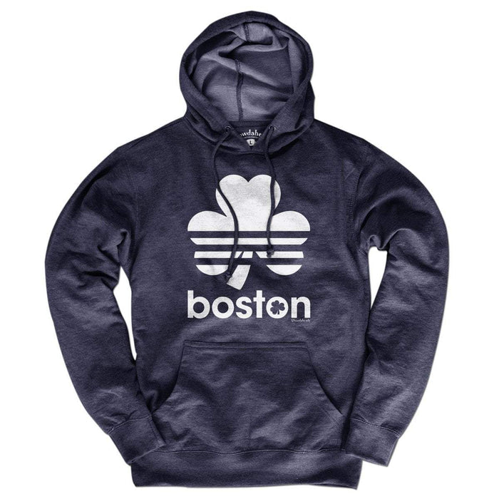 Boston Shamrock Retro Hoodie | 3XL / Heather Blue