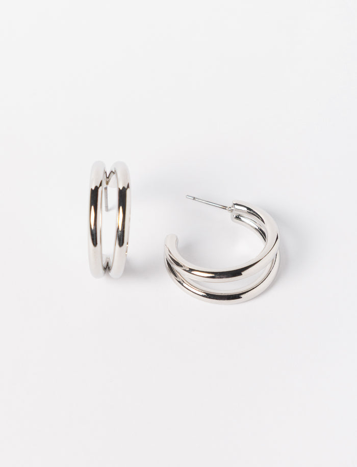 Boucles d’oreilles à double anneau pour femme