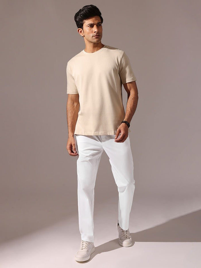 Brisk White 100% Cotton Joggers