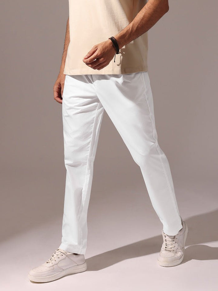 Brisk White 100% Cotton Joggers