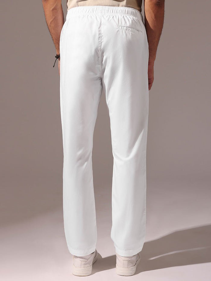 Brisk White 100% Cotton Joggers